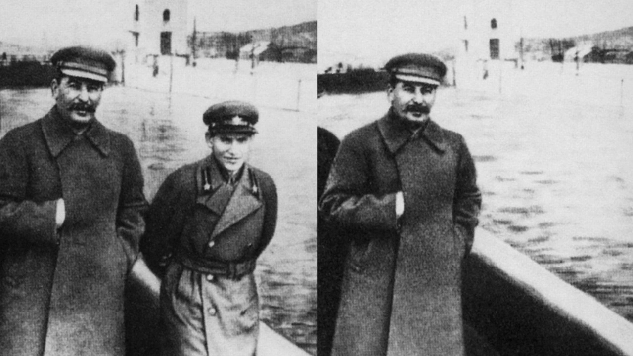 'Nikolai Iwanowitsch Jeschow aus dem Original retuschiert'